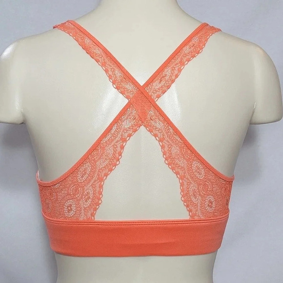 SMALL Gilligan Lightly Lined Lace Back‎ Wire Free Bra Orange NWT - Picture 3 of 6